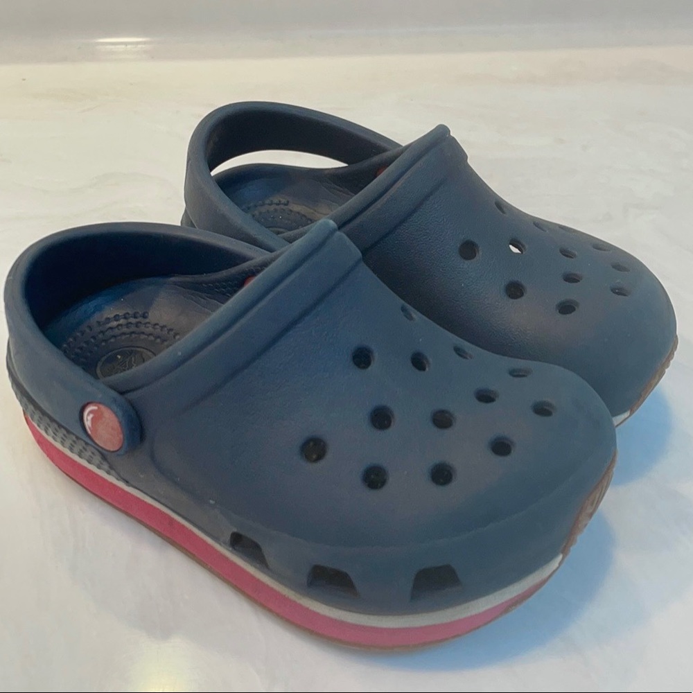 Baby / Toddler Navy Blue Red Crocs